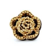 Yellow  and brown gold flower ring
