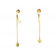 Yellow gold earrings with peridote