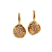 Yellow and rose gold earrings with zircons