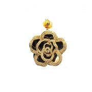 Yellow and brown flower gold pendant