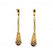 Yellow and brown gold earrings