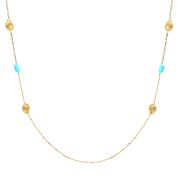Yellow gold necklace with turquoise 