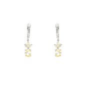 White gold earrings with diamonds 0.06 ct and sapphyre 4.79 ct