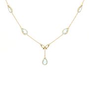 Yellow gold necklace with blue topaz