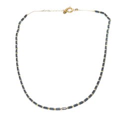 Yellow gold necklace with onyx