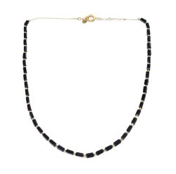 Yellow gold necklace with onyx