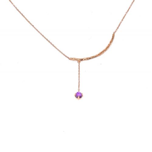 Rose gold necklace with amethyst