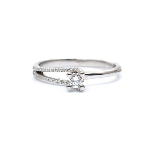 White gold engagement ring with diamonds 0.24 ct