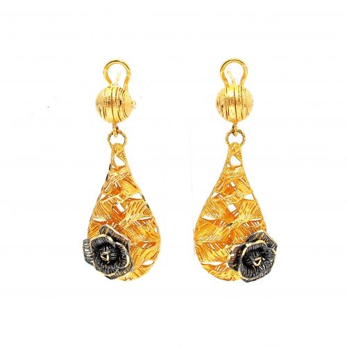 Yellow and black earrings