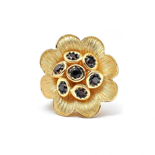 Yellow gold  flower ring