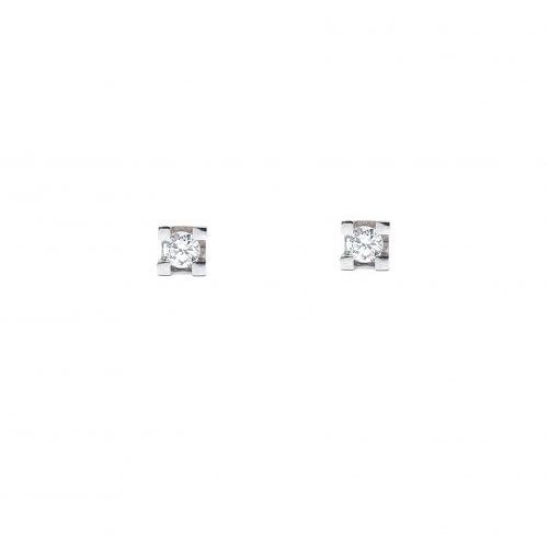 White gold earrings with diamonds 0.12 ct