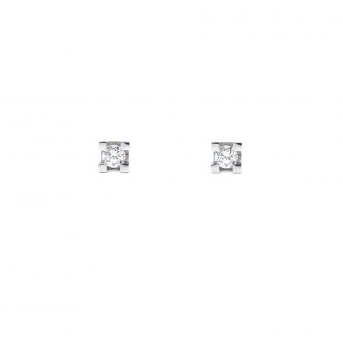 White gold earrings with diamonds 0.11 ct