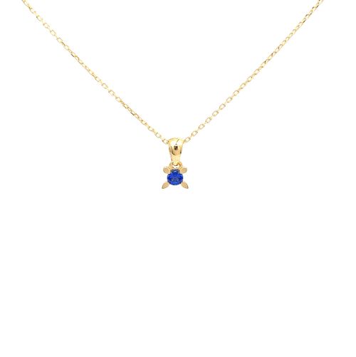 Yellow gold necklace with sapphyre 0.11 ct