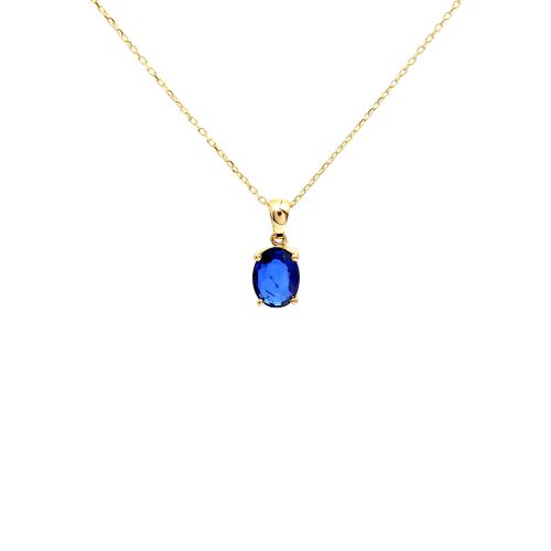 Yellow gold necklace with sapphyre 0.99 ct