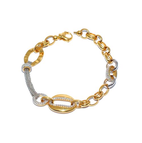 Yellow gold bracelet with zircons