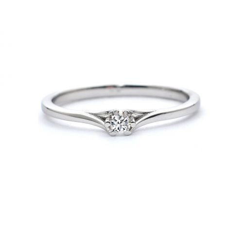 White gold engagement ring with diamond 0.07 ct