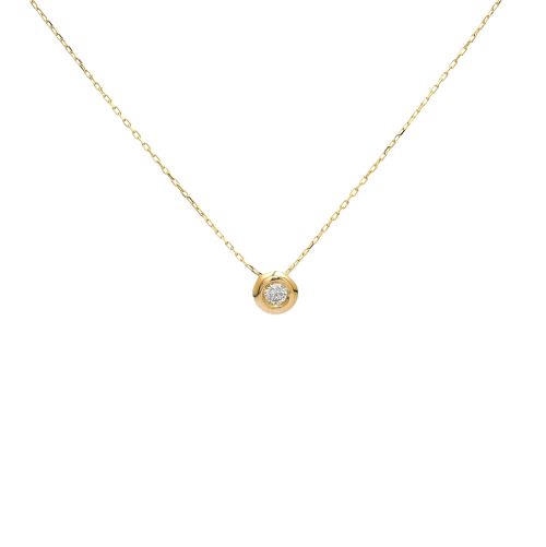 Yellow gold necklace with diamonds 0.17 ct