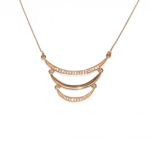 Rose gold necklace with zircons