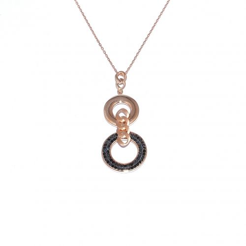 Rose gold necklace with onyx