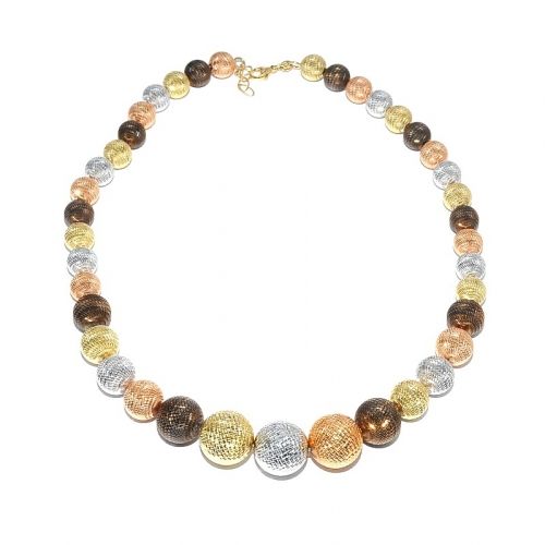 Yellow, white, rose and brown gold necklace