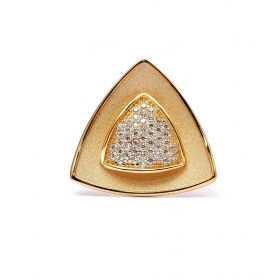 Yellow gold  ring with zircons