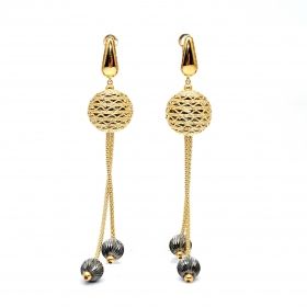 Yellow and black gold earrings
