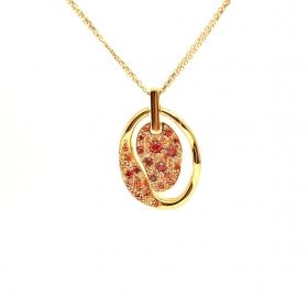 Yellow gold necklace yellow topaz and carneol
