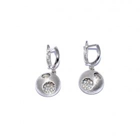 White gold earrings with zircons