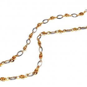 White and yellow gold necklace