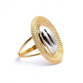 White and yellow gold ring