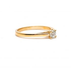 Yellow gold ring with diamond 0.26 ct