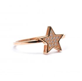 Rose gold star ring