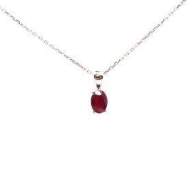 White gold necklace with ruby 0.65 ct