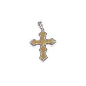 Yellow and white gold cross
