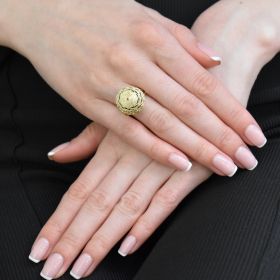 Yellow and negru gold ring