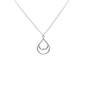White gold necklace with diamonds 0.01 ct