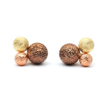 Yellow, brown, and rose  gold earrings