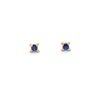 Yellow gold earrings with sapphyre 0.22 ct