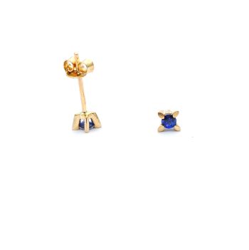 Yellow gold earrings with sapphyre 0.22 ct