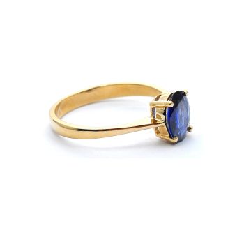 Yellow gold ring with sapphyre 0.99 ct