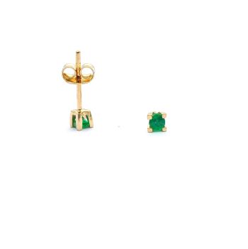 Yellow gold earrings with emeralds 0.20 ct