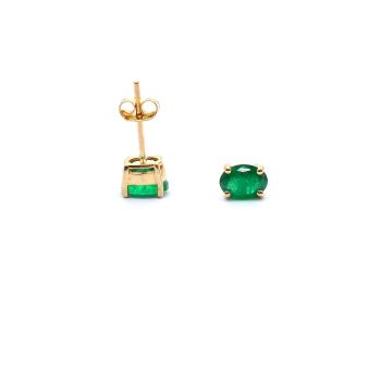 Yellow gold earrings with emeralds 1.55 ct