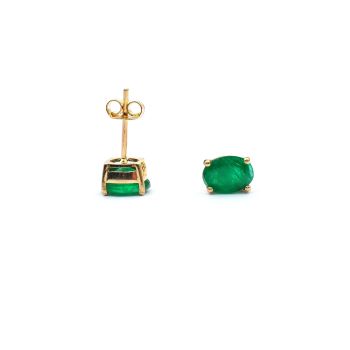 Yellow gold earrings with emeralds 2.17 ct