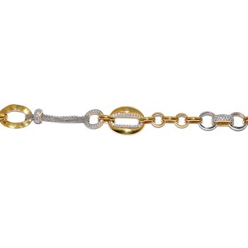 Yellow gold bracelet with zircons
