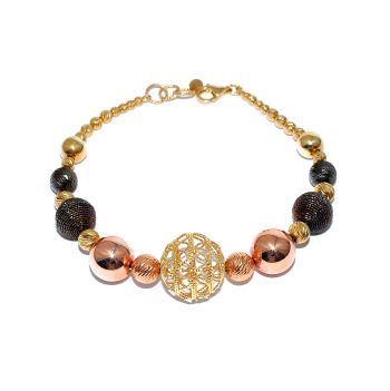 Yellow,rose and brown gold bracelet
