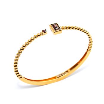 Yellow gold bracelet with smoky quartz 