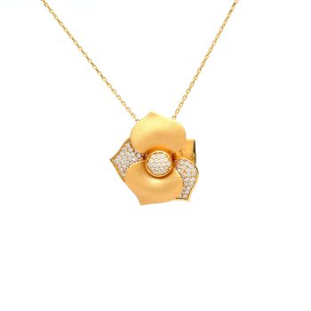 Yellow gold necklace with zircons