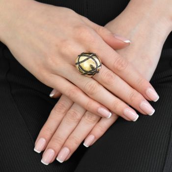 Rose gold ring with smoky quartz 