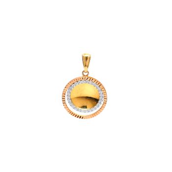 Yellow, white and rose gold pendant with zircons