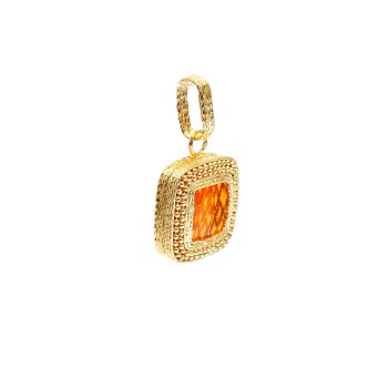 Yellow gold pendant with yellow topaz 